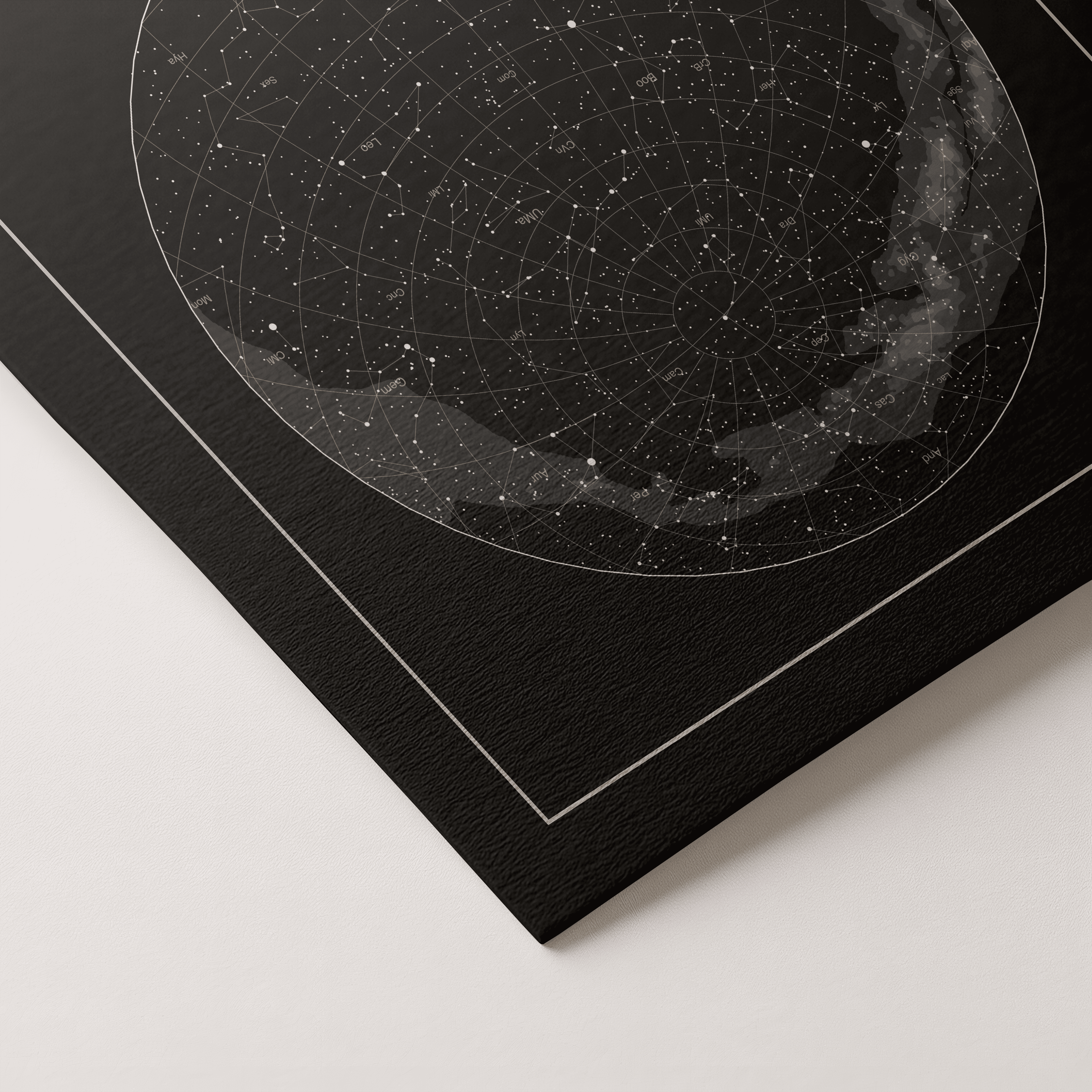 Star map on a black background